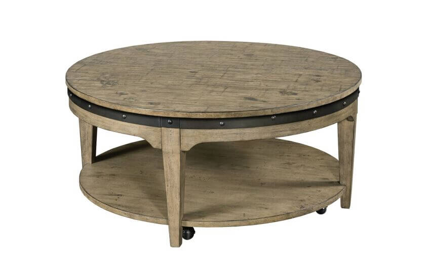 KINCAID PLANK ROAD ARTISANS ROUND COCKTAIL TABLE STONE 706-911S
