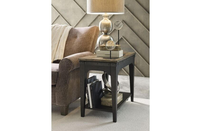 KINCAID PLANK ROAD ARTISANS CHAIRSIDE TABLE CHARCOAL 706-916C