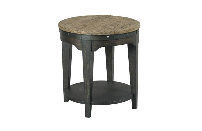 KINCAID PLANK ROAD ARTISANS ROUND END TABLE CHARCOAL 706-920C