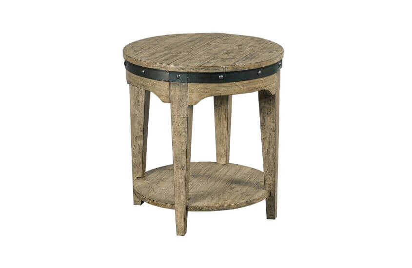 KINCAID PLANK ROAD ARTISANS ROUND END TABLE STONE 706-920S