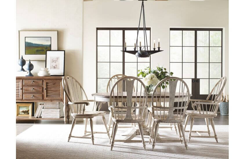 KINCAID WEATHERFORD CORNSILK BAYLIS ARM CHAIR  SET OF TWO 75-064
