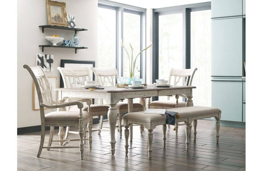 KINCAID WEATHERFORD CORNSILK BELMONT DINING BENCH 75-068