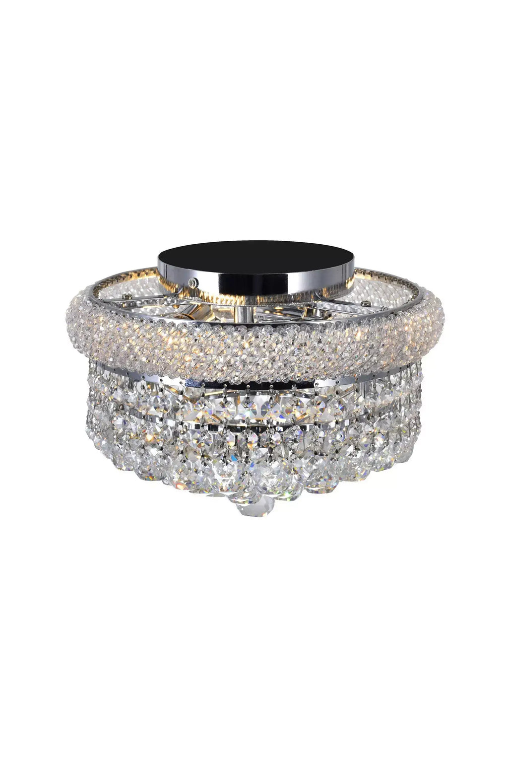 CWI LIGHTING EMPIRE 3-LIGHT FLUSH MOUNT CHROME 8001C12C