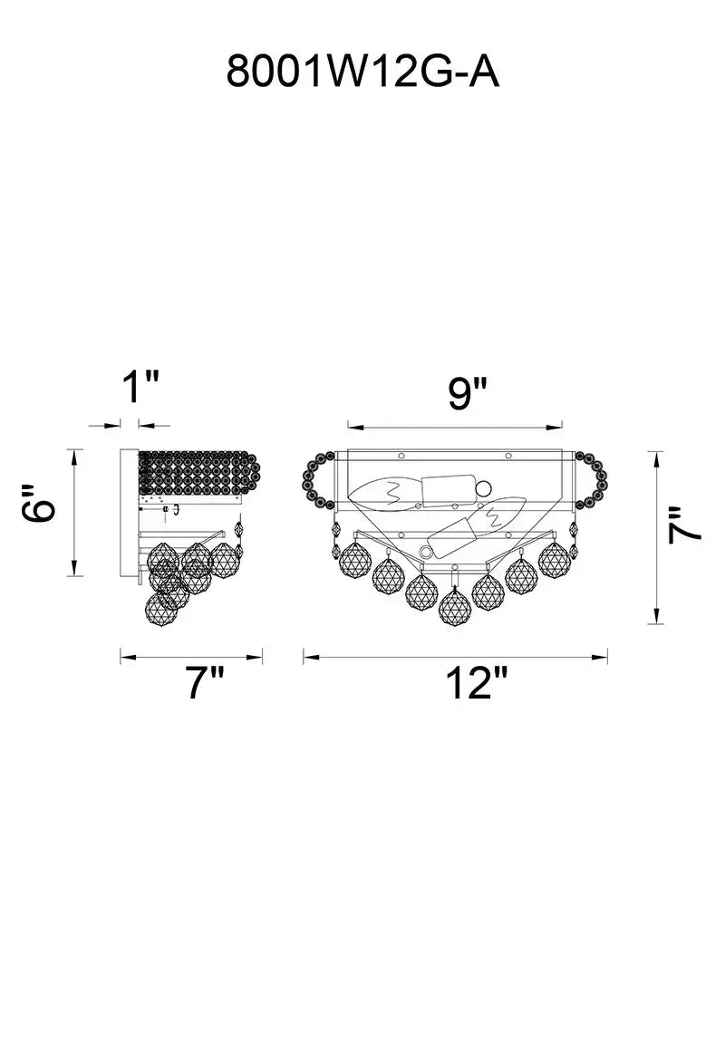 CWI LIGHTING EMPIRE 2-LIGHT WALL SCONCE 8001W12C-A