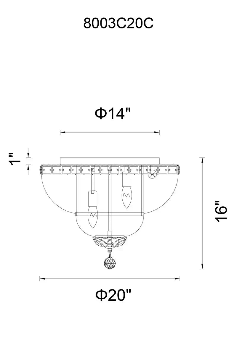 CWI LIGHTING STEFANIA 8-LIGHT FLUSH MOUNT 8003C20C