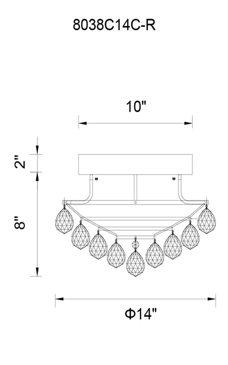 CWI LIGHTING QUEEN 4-LIGHT FLUSH MOUNT 8038C14C-R