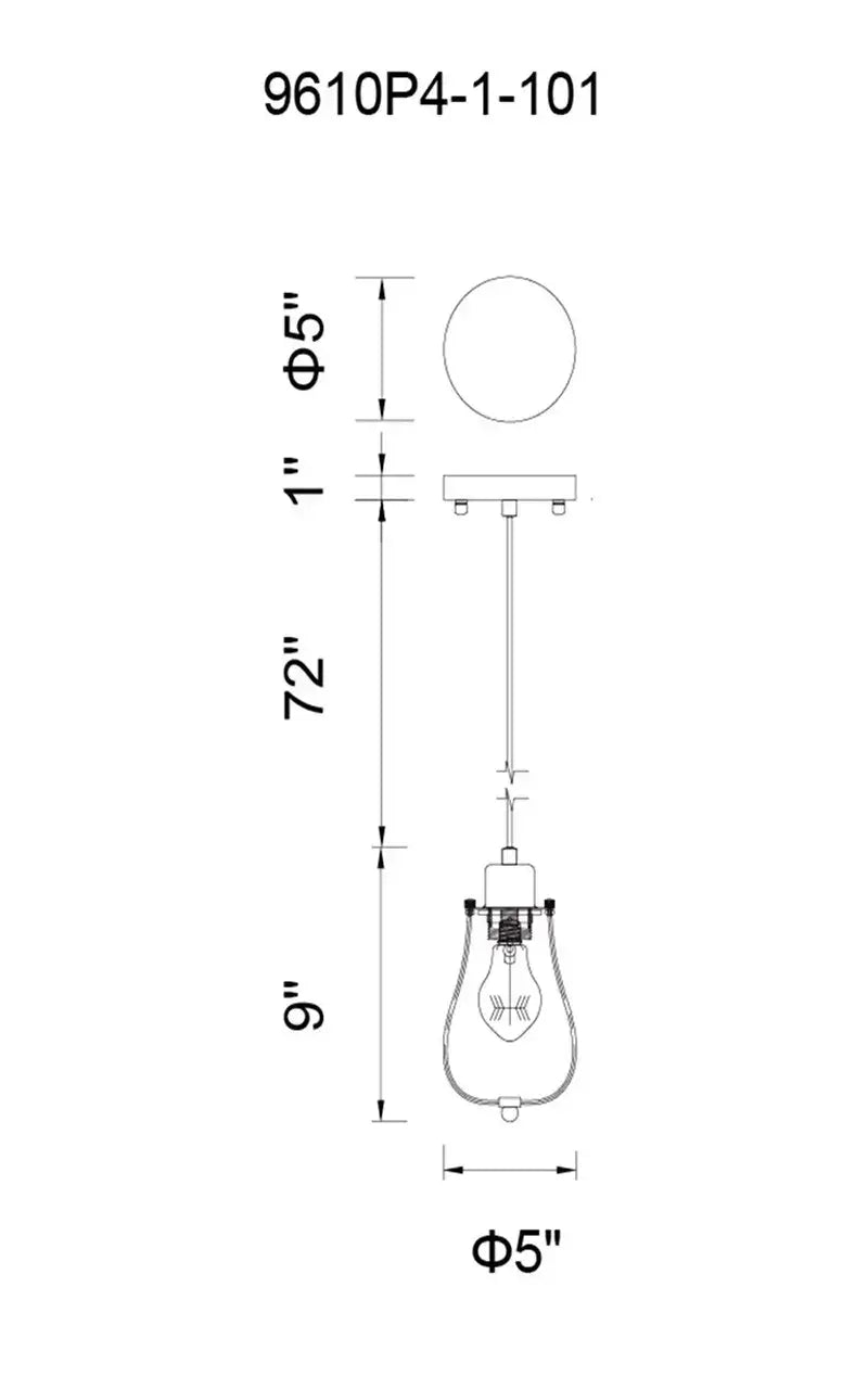 CWI LIGHTING TOMASO 1-LIGHT PENDANT 9610P4-1-101