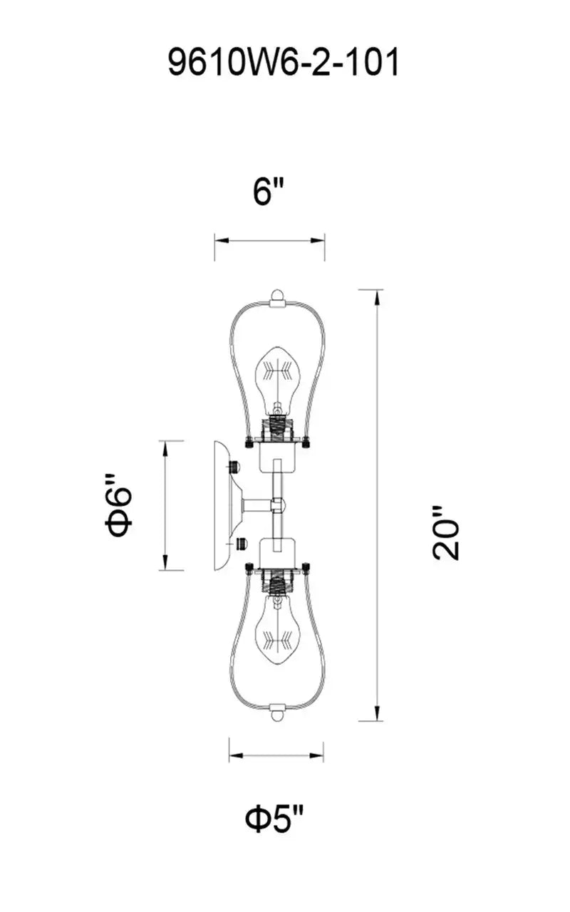 CWI LIGHTING TOMASO 2-LIGHT WALL SCONCE 9610W6-2-101