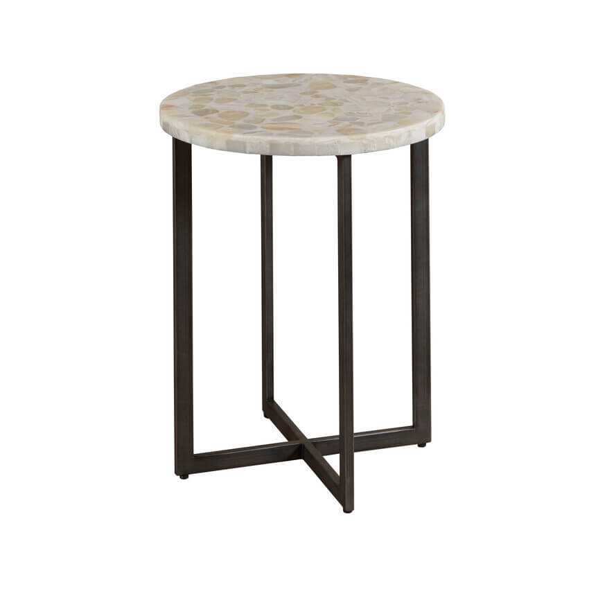 HAMMARY WHITE ONYX ACCENT TABLE 090-1191