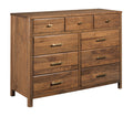 KINCAID MONOGRAM WALNUT FLAT TOP NINE DRAWER DRESSER 315-131