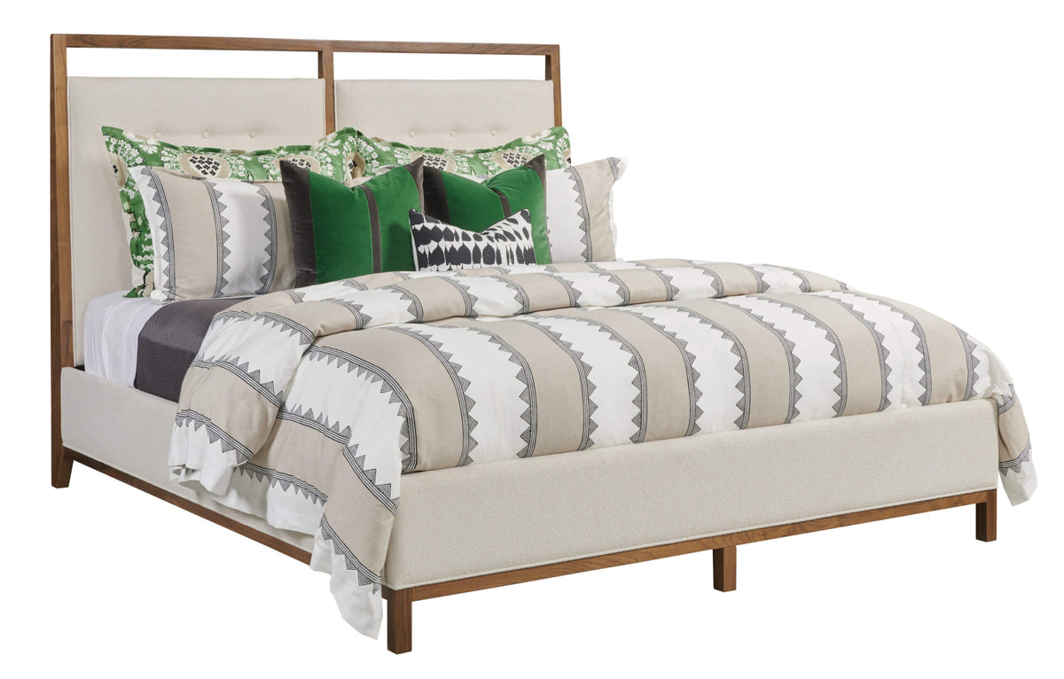KINCAID MONOGRAM WALNUT PINEHURST UPHOLSTERED KING BED 315-316P