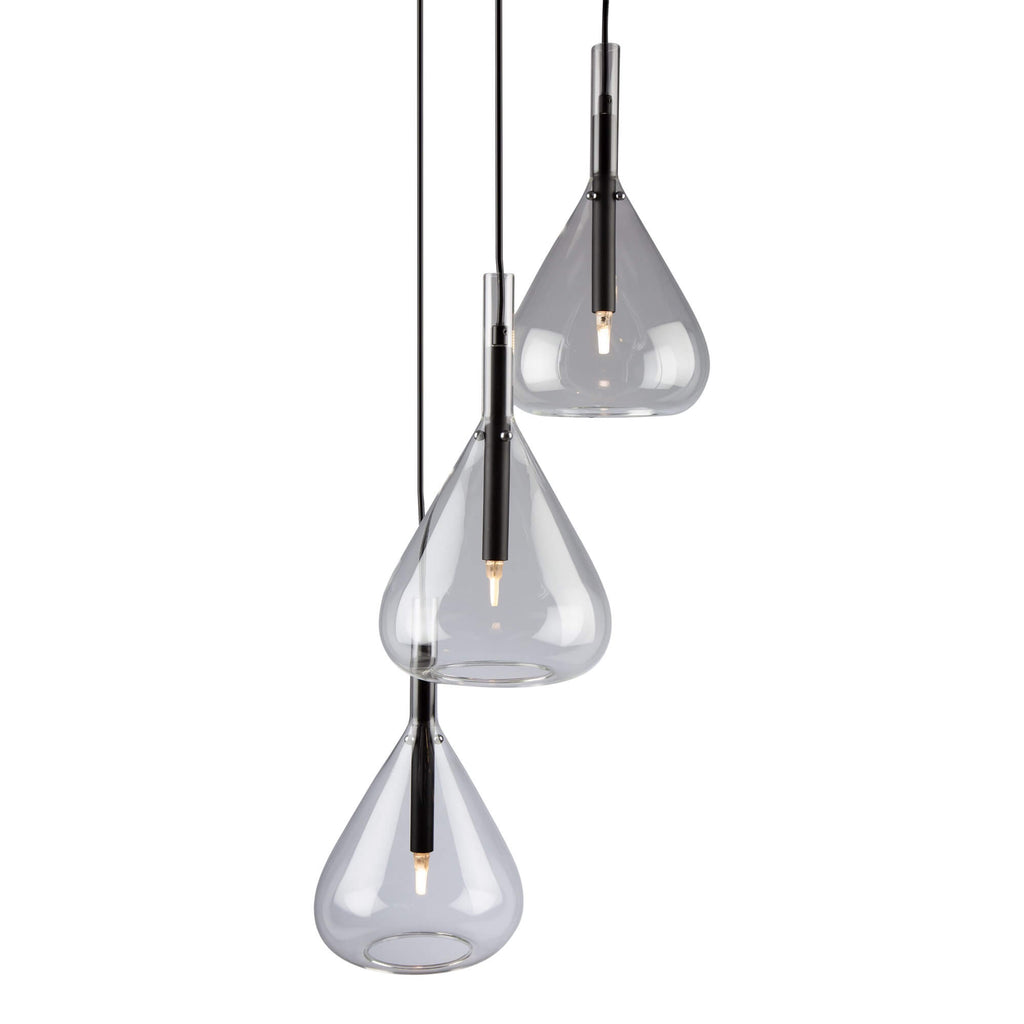 ARTCRAFT CONIC 3 LIGHT PENDANT BLACK AC11163BK