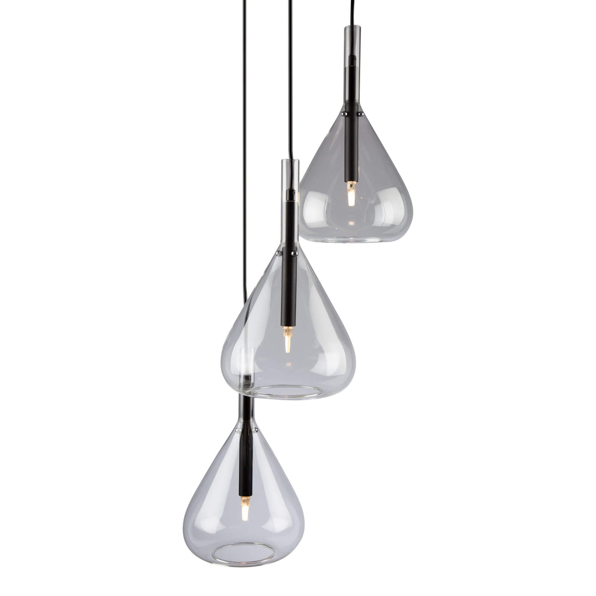 ARTCRAFT CONIC 3 LIGHT PENDANT BLACK AC11163BK