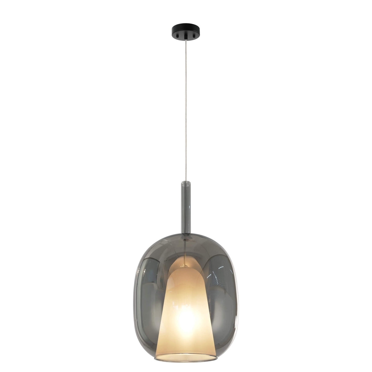 ARTCRAFT DUSK PENDANT SMOKE GLASS AC11219SM