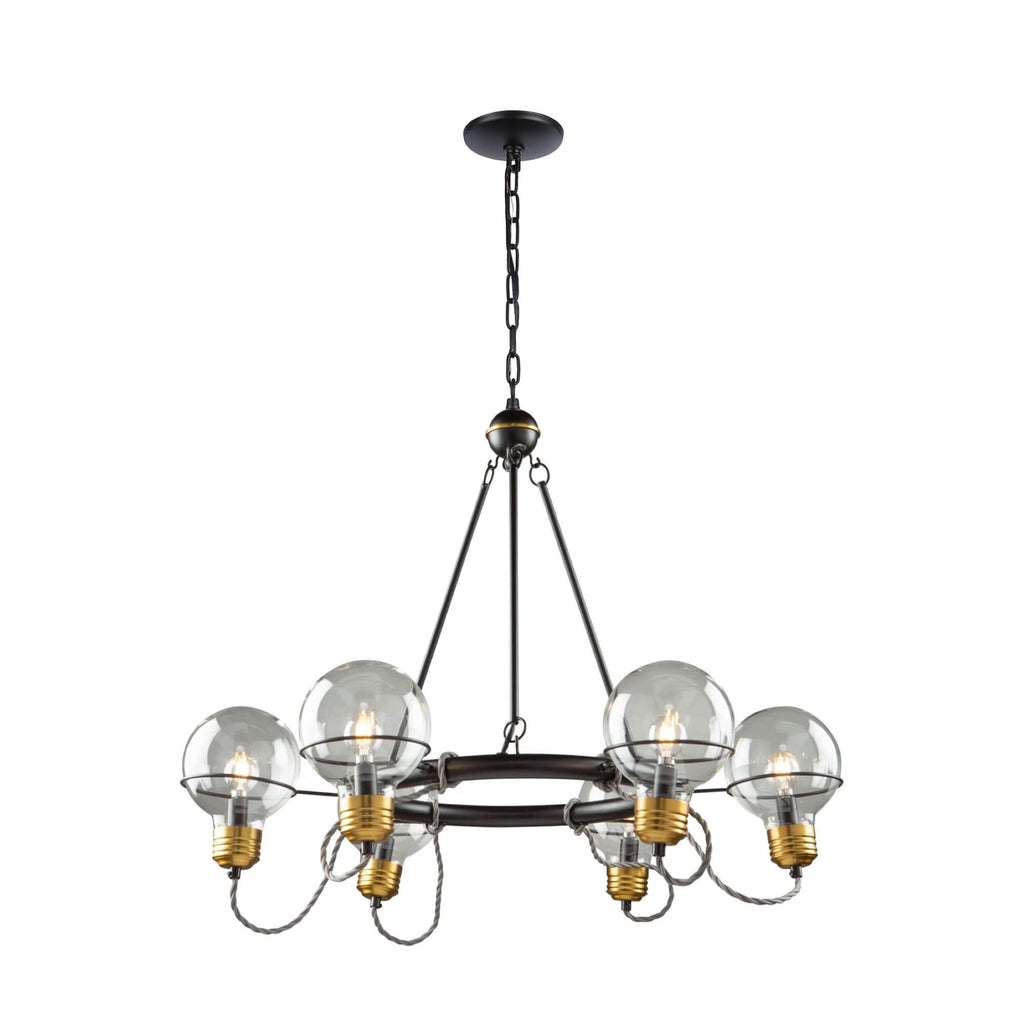 ARTCRAFT MARTINA 6 LIGHT CHANDELIER AC11727BK