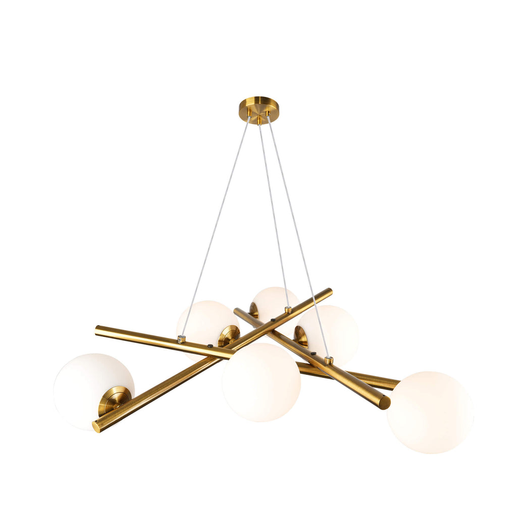 ARTCRAFT MODENA 6 LIGHT CHANDELIER AC11976BR