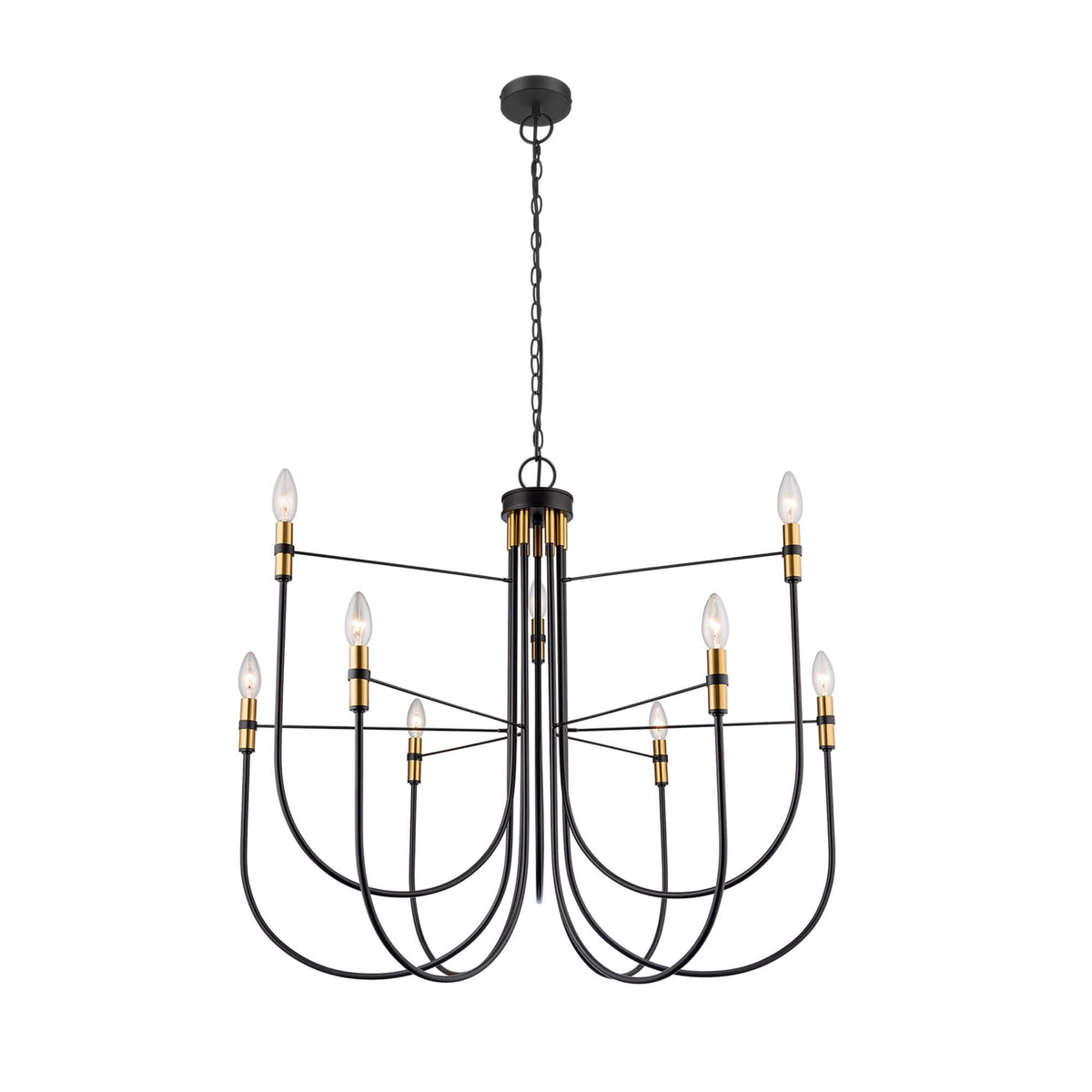 ARTCRAFT FOUNDRY 9LT CHANDELIER BRASS AC12229BB