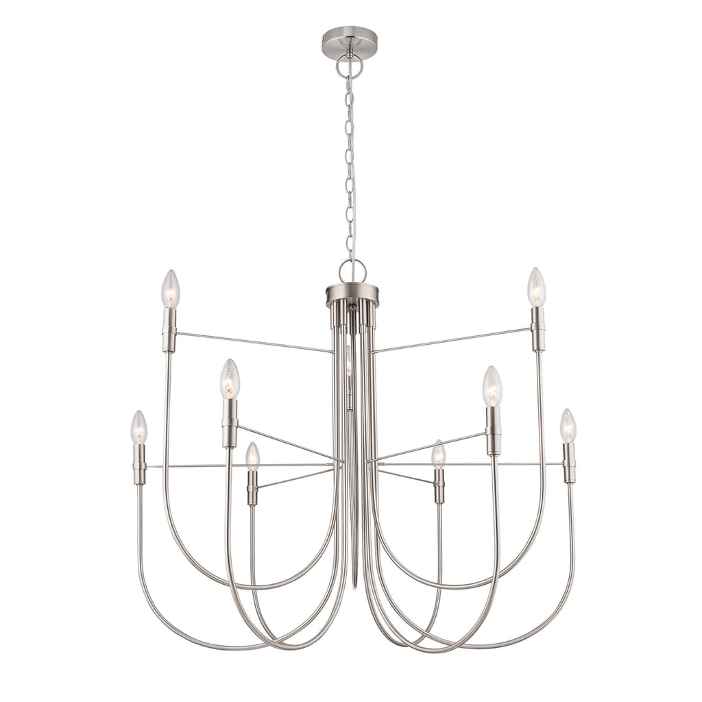 ARTCRAFT FOUNDRY 9LT CHANDELIER NICKEL AC12229BN