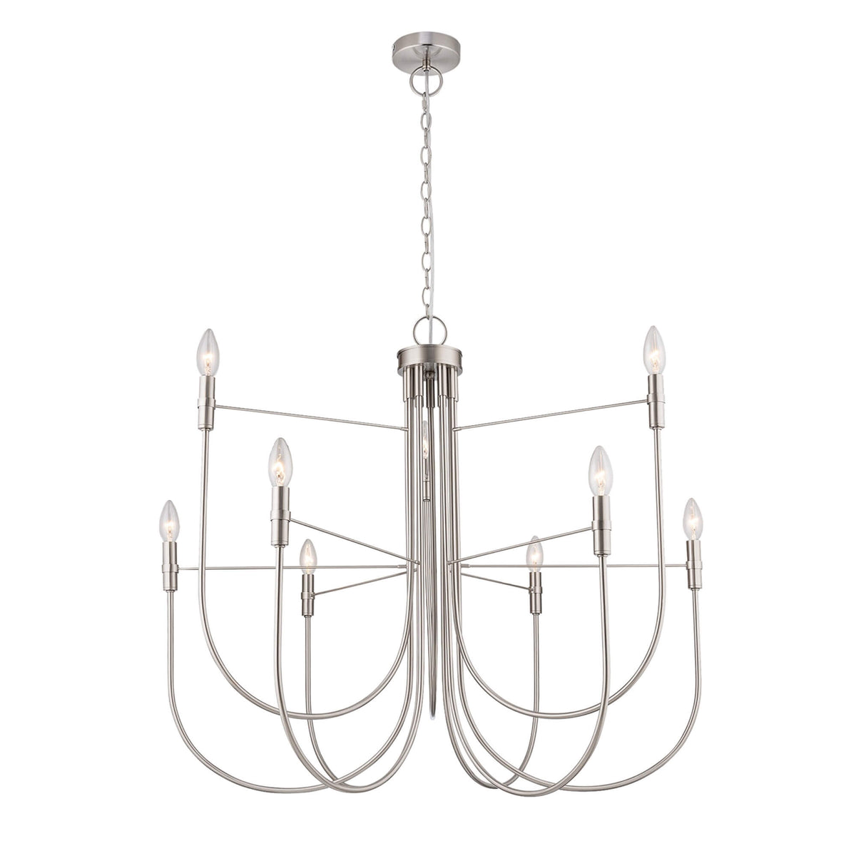 ARTCRAFT FOUNDRY 9LT CHANDELIER NICKEL AC12229BN