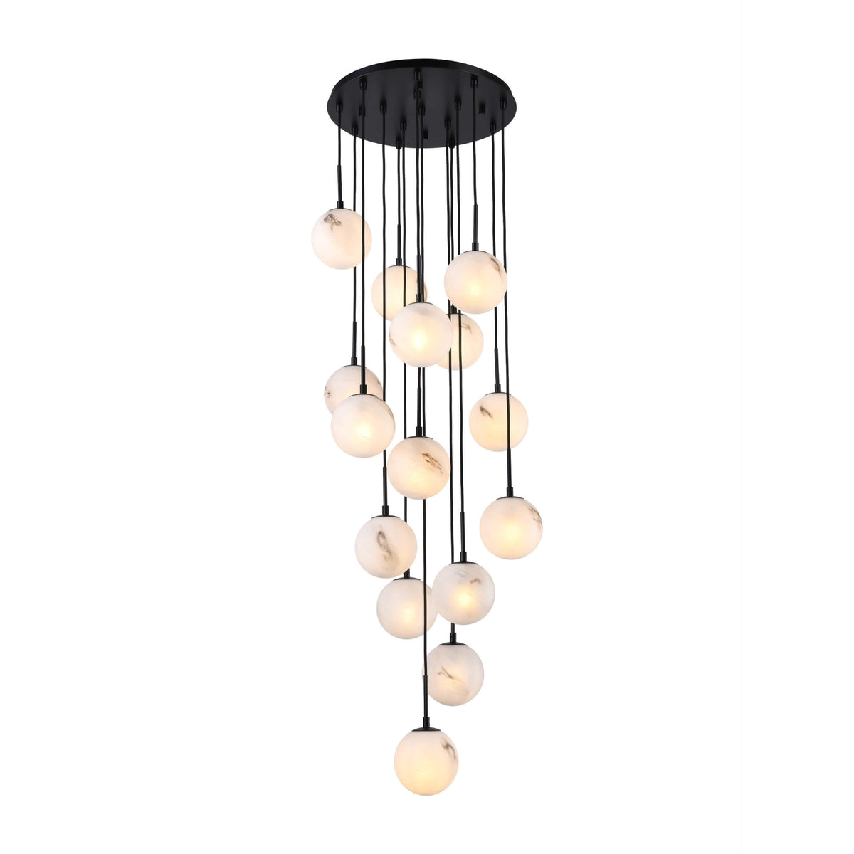 ARTCRAFT NIGHTFALL 15LT CHANDELIER AC12285BK