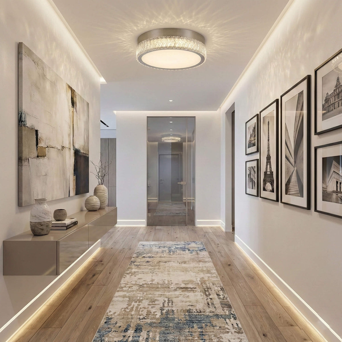 ARTCRAFT CHEVRON FLUSH MOUNT LED AC5057BN
