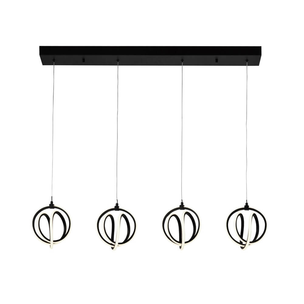 ARTCRAFT ROSE 4 LIGHT ISLAND LED AC6734BK