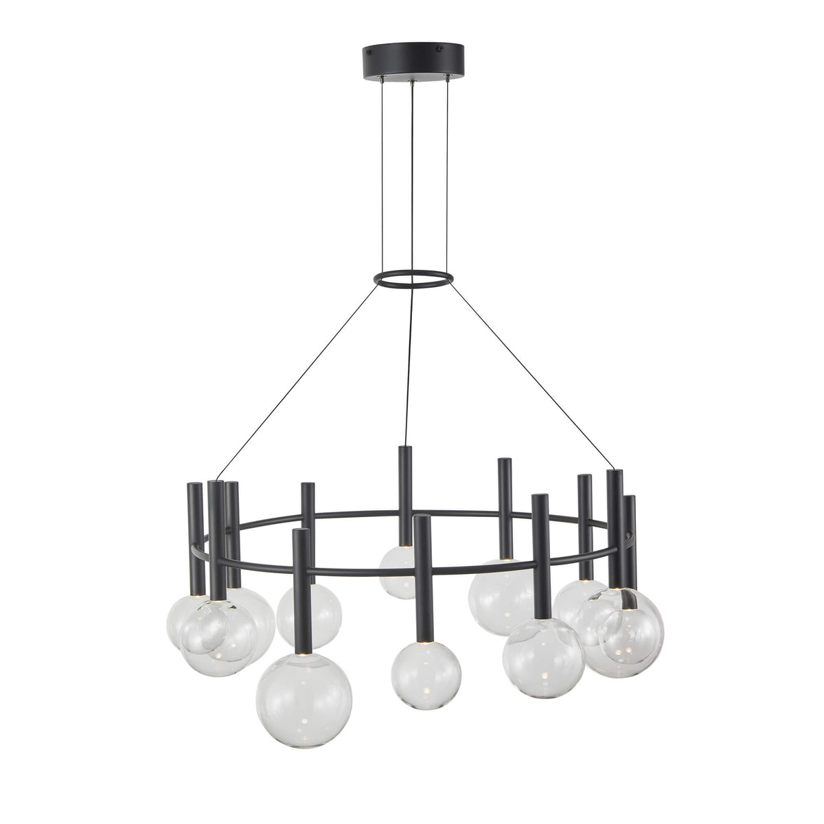 ARTCRAFT TERRA 12 LT CHANDELIER LED AC6852BK