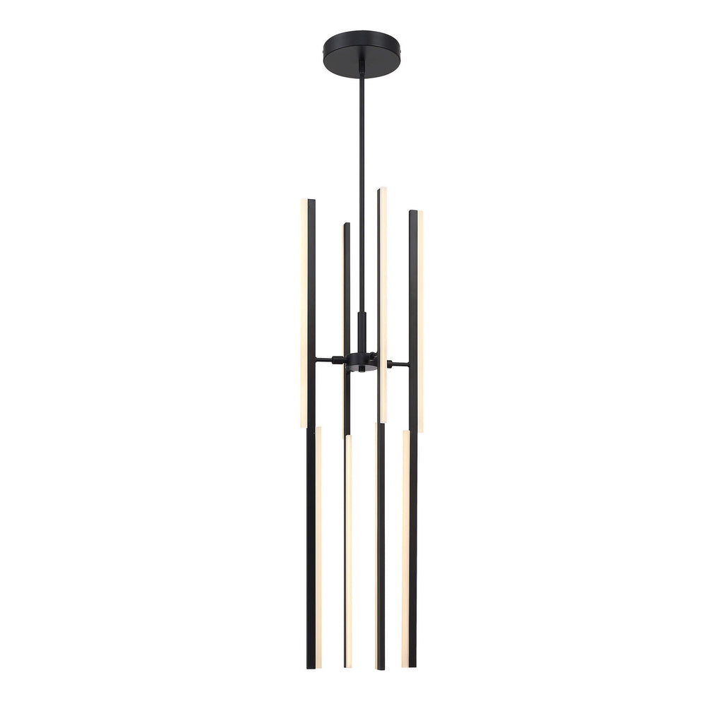 ARTCRAFT STIX 8 LIGHT LED BLACK CHANDELIER AC7709BK