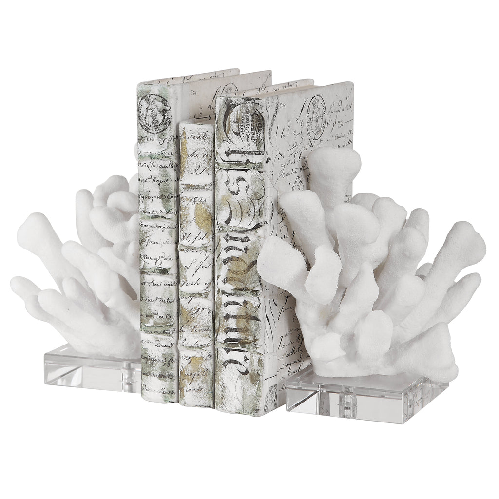Uttermost Charbel White Bookends Set/2 17549