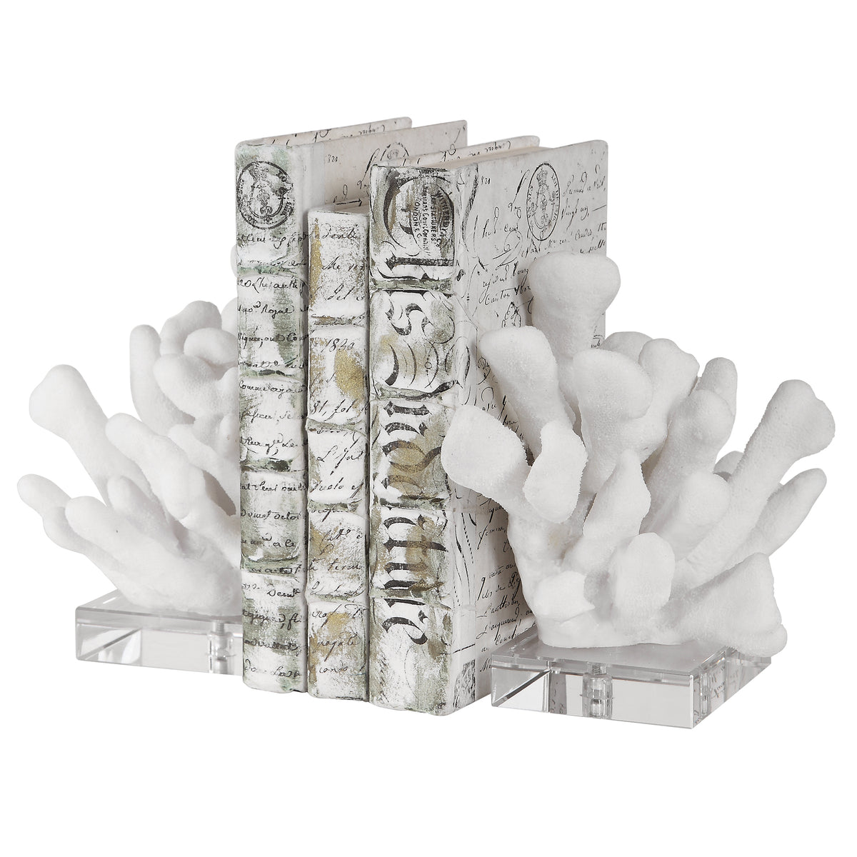 Uttermost Charbel White Bookends Set/2 17549
