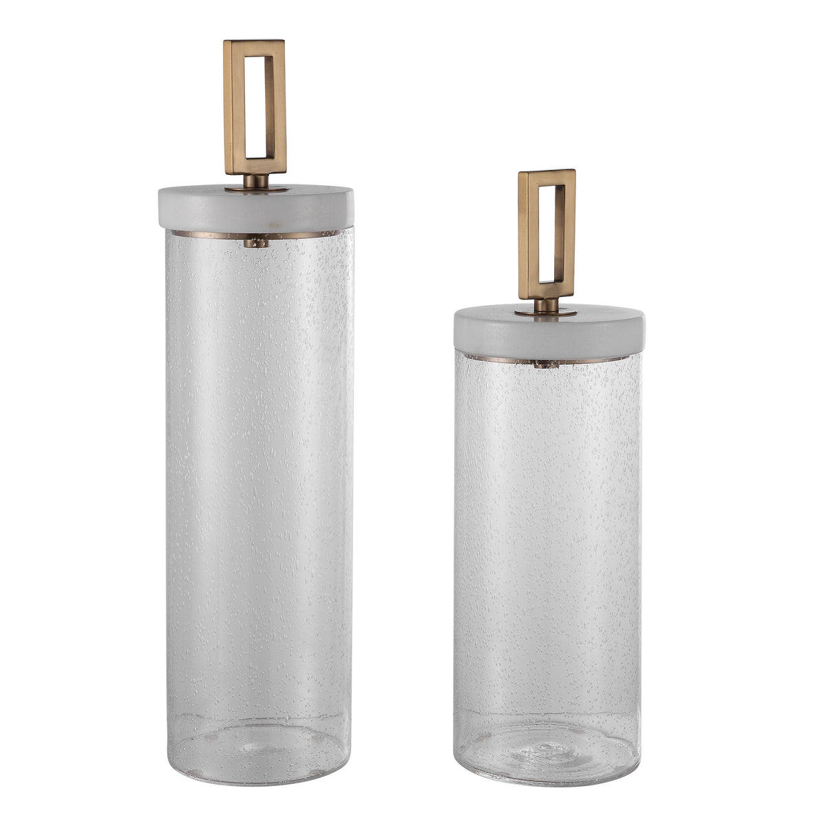 Uttermost Hayworth Seeded Glass Containers Set/2 17545