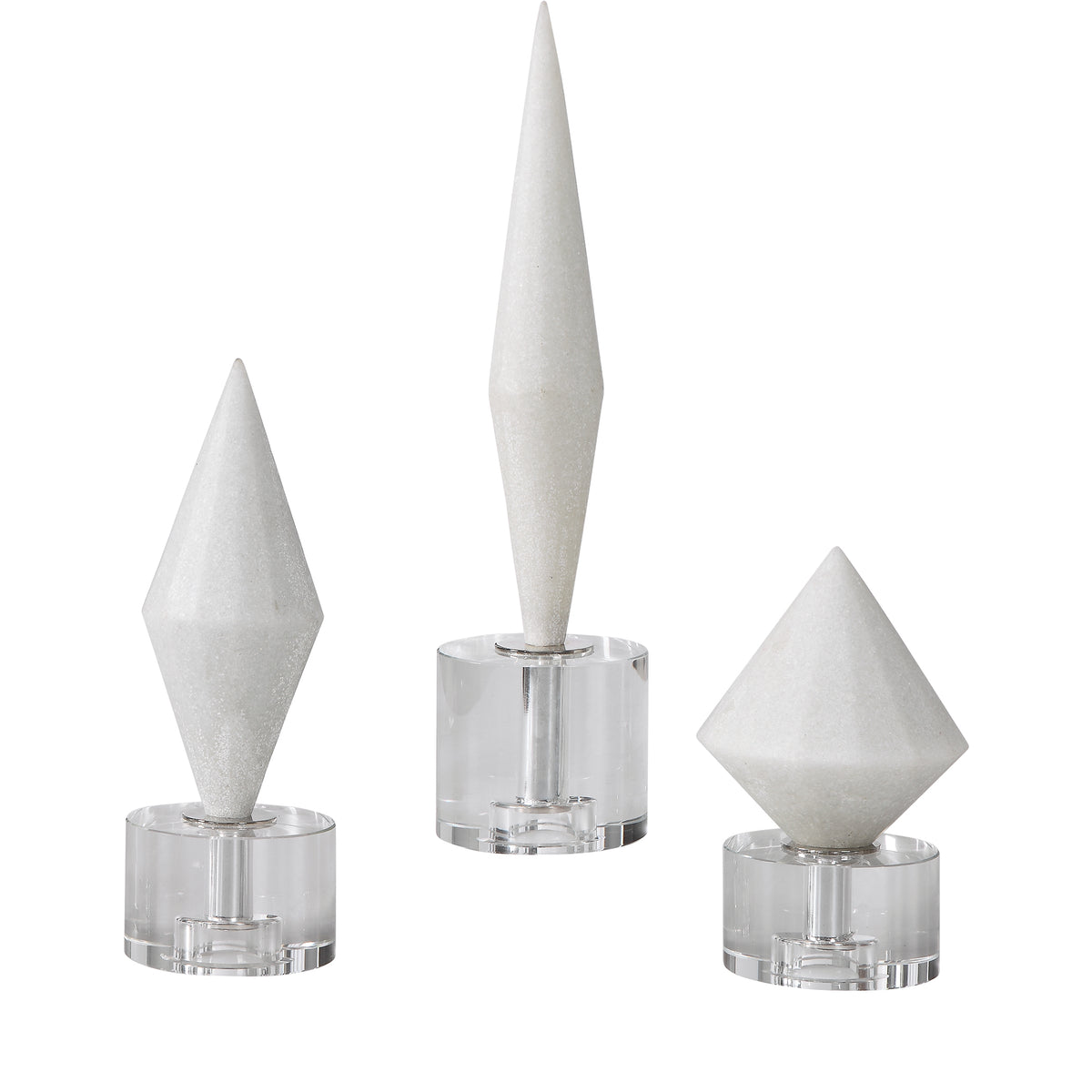 Uttermost Alize White Stone Sculptures S/3 17580