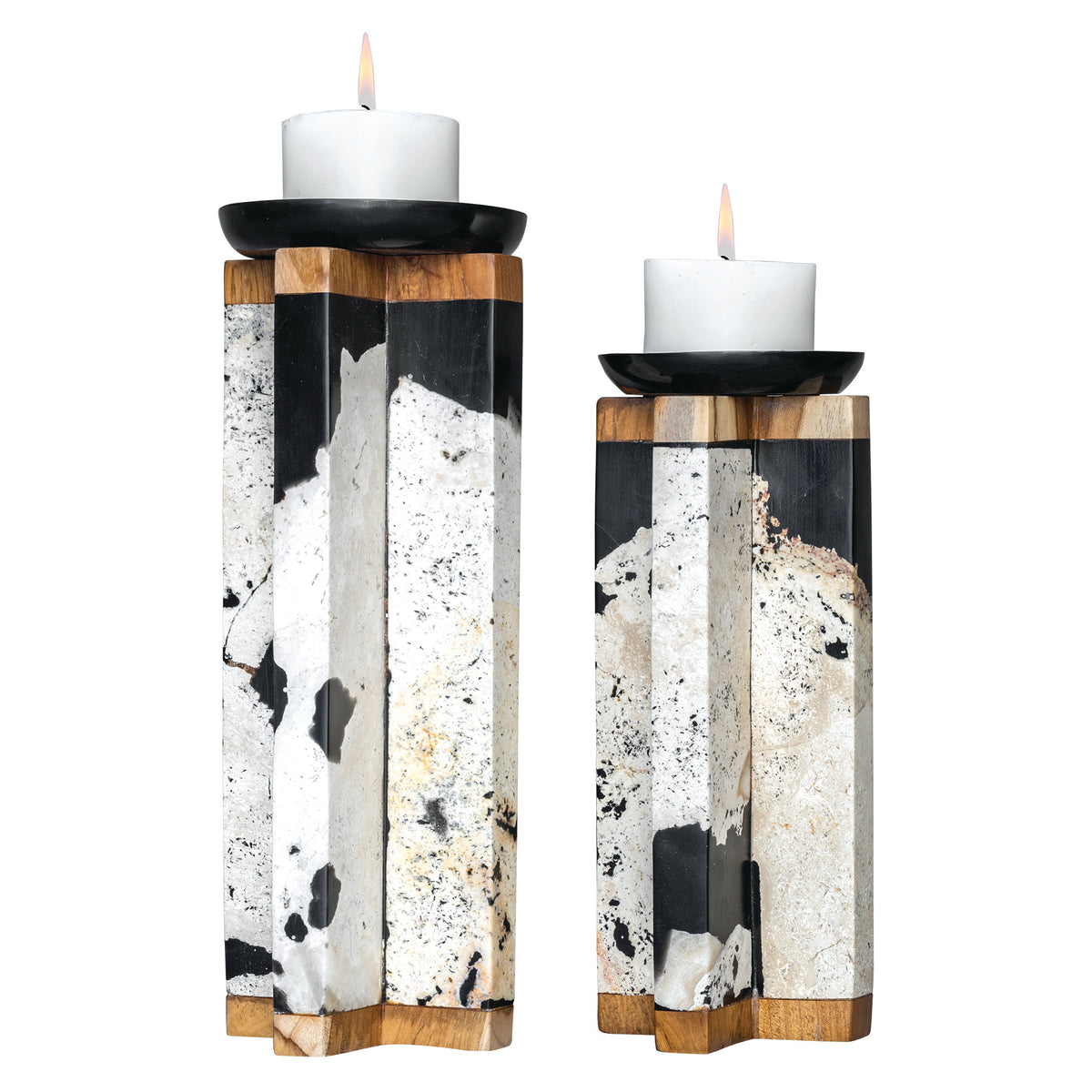 Uttermost Illini Stone Candleholders S/2 17746