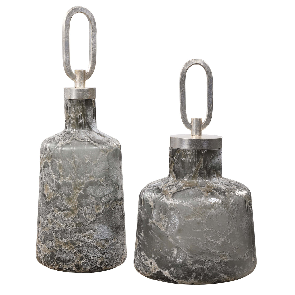 Uttermost Storm Art Glass Bottles S/2 17840