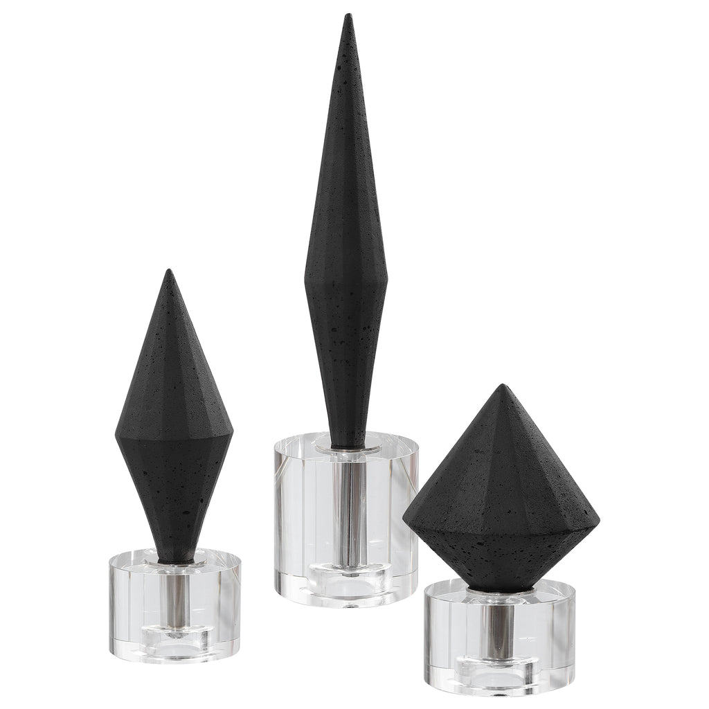 Uttermost Alize Black Sculptures S/3 17916