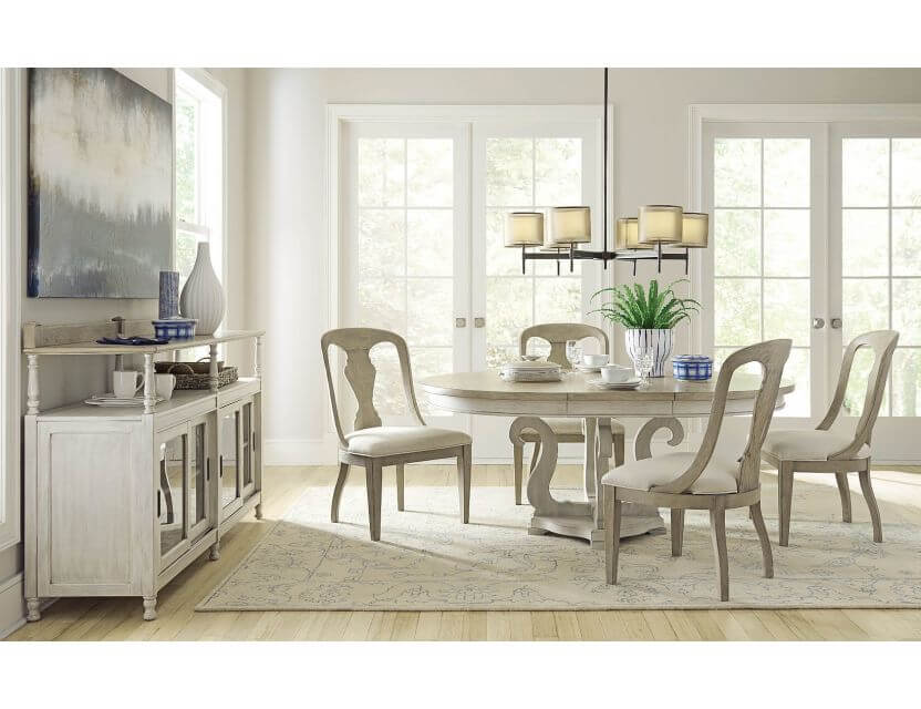 AMERICAN DREW LITCHFIELD WHITBY UPHOLSTERED SIDE CHAIR DRIFTWOOD 750-622D SET OF TWO