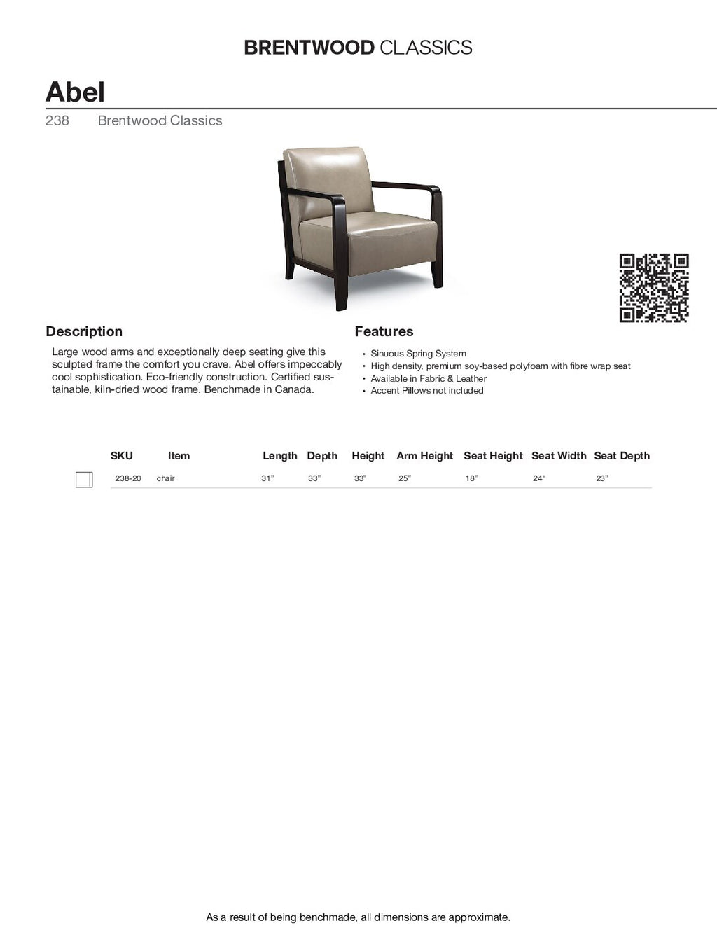 BRENTWOOD Abel Chair 238-20