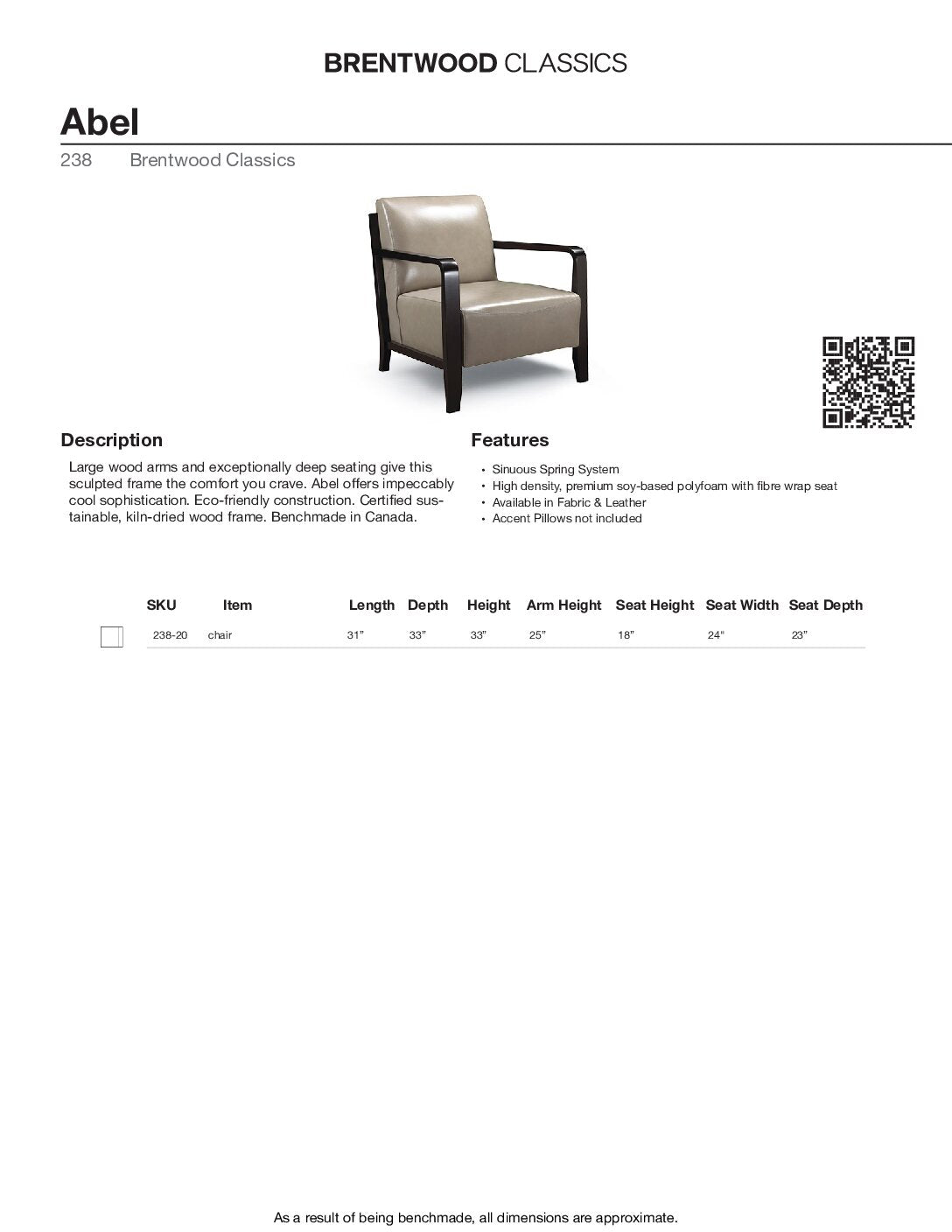 BRENTWOOD Abel Chair 238-20