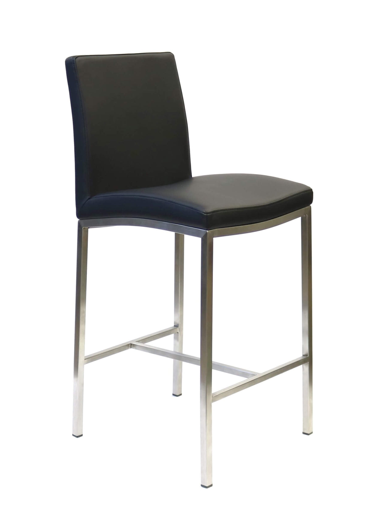 FURNISHINGS MATE ADAM COUNTER STOOL BLACK SET OF TWO BS 058-BL-SS