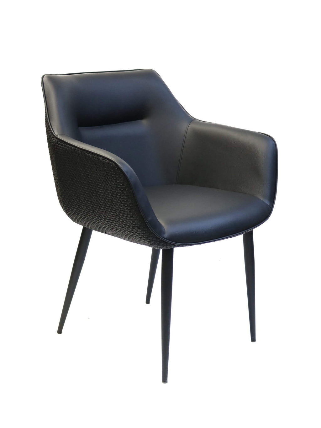FURNISHINGS' MATE ADELE CHAIR BLACK WEAVE SET OF TWO DC 636bl
