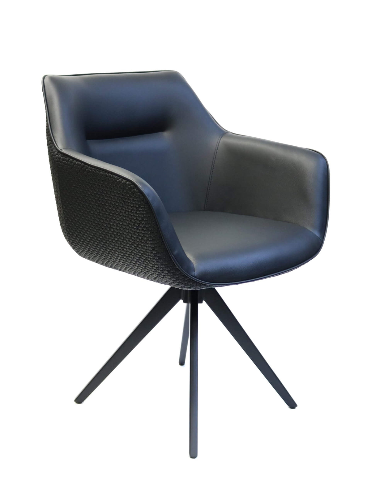 FURNISHINGS' MATE ADELE SWIVEL CHAIR BLACK SET OF TWO 636BLSW