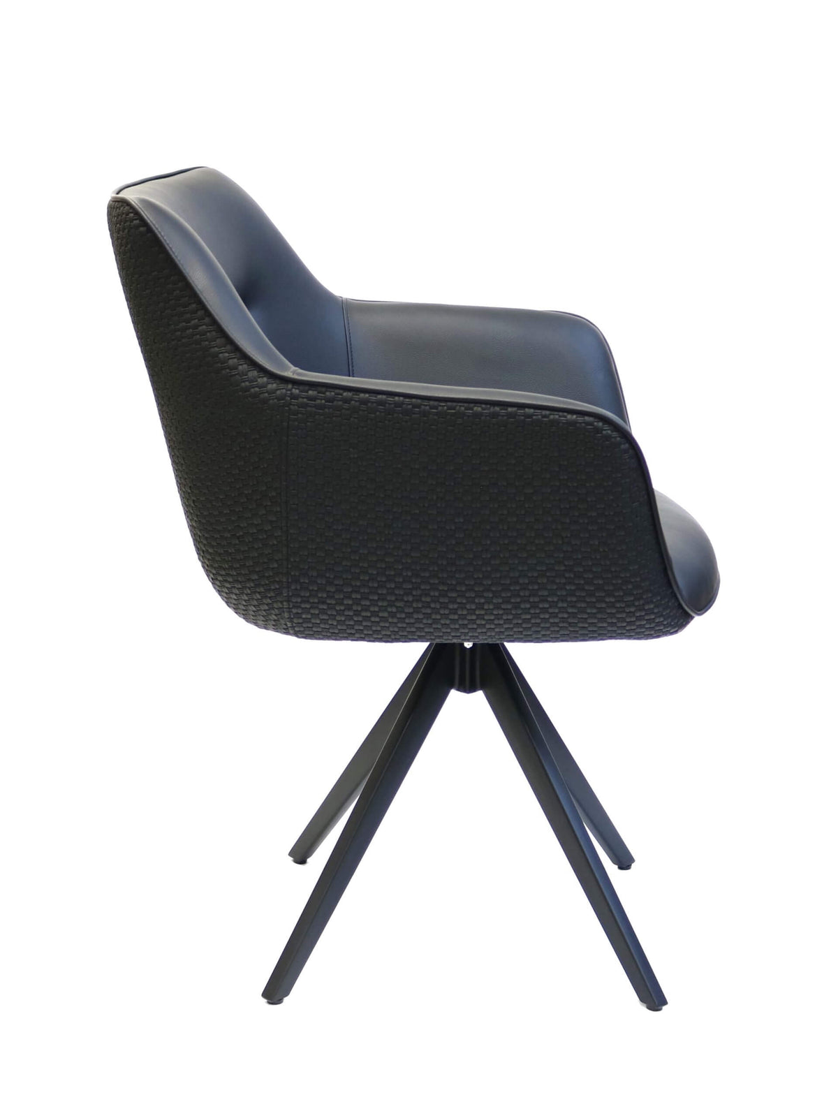 FURNISHINGS' MATE ADELE SWIVEL CHAIR BLACK SET OF TWO 636BLSW