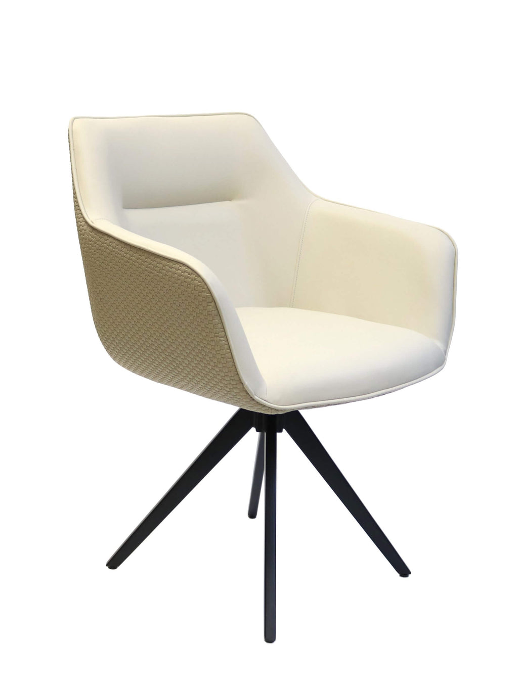 FURNISHINGS' MATE ADELE SWIVEL CHAIR ECRU SET OF TWO 636ESW