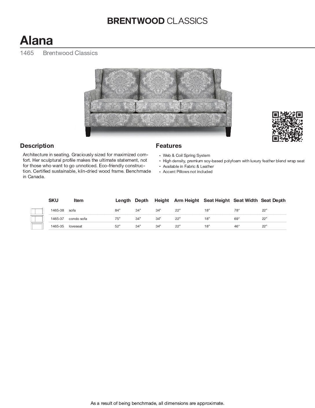BRENTWOOD Alana Sofa 1465-38