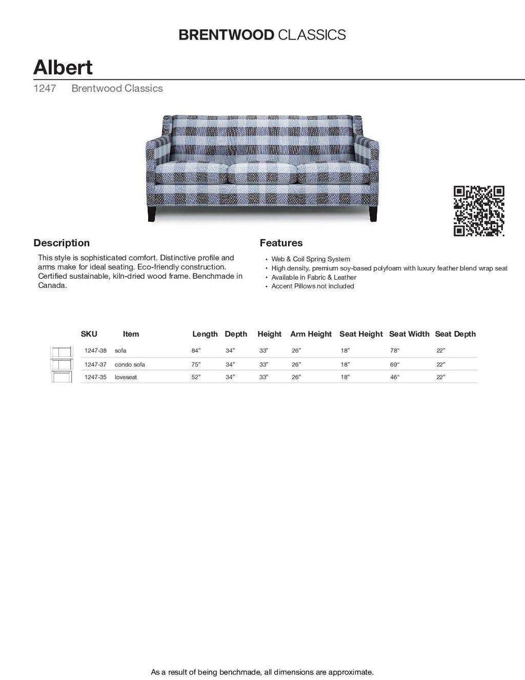 BRENTWOOD Albert Sofa1247-38