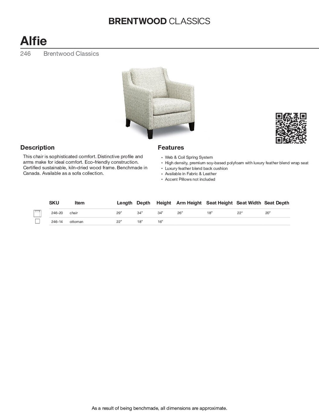 BRENTWOOD Alfie Chair 246-20