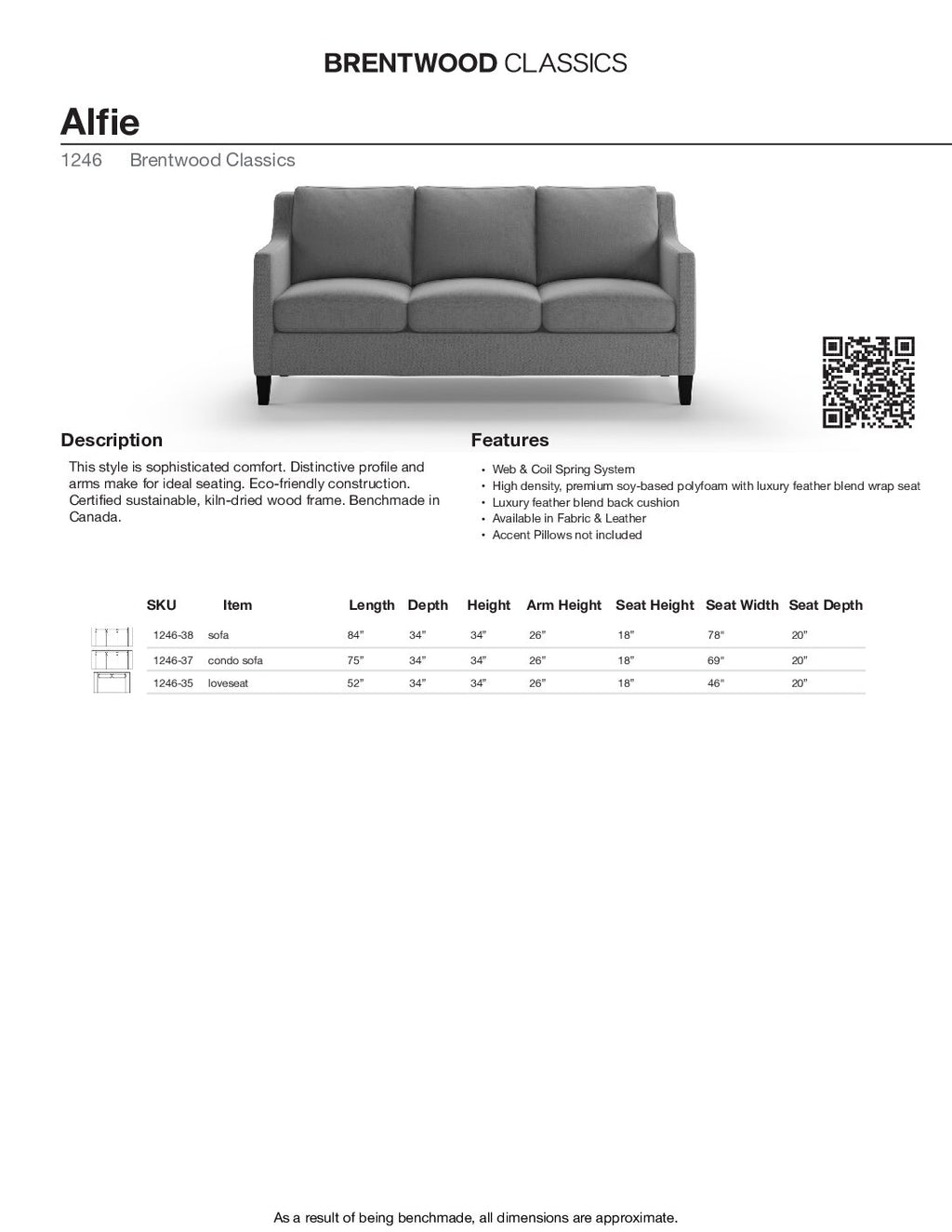 BRENTWOOD Alfie Sofa1246-38