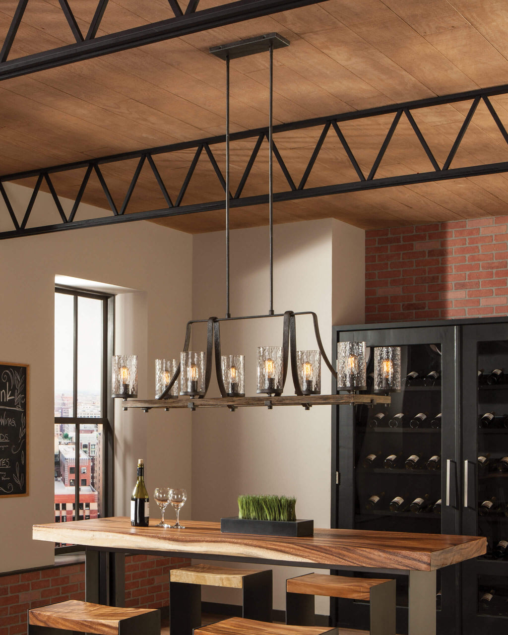 GENERATION LIGHTING Angelo Linear Chandelier F3136/8DWK/SGM