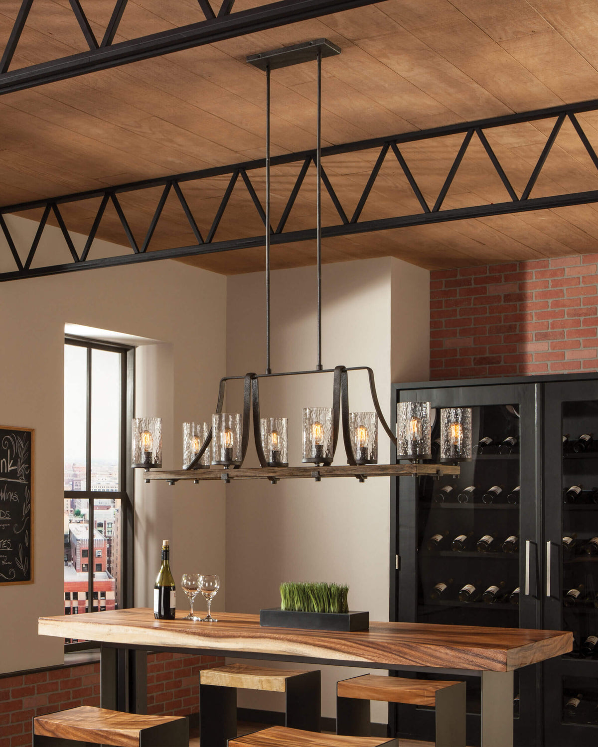 GENERATION LIGHTING Angelo Linear Chandelier F3136/8DWK/SGM