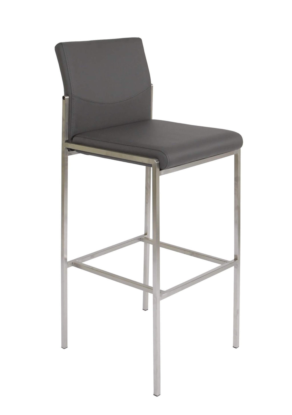 FURNISHINGS MATE ANGLE BAR STOOL GREY SET OF TWO BSA 030-GR-SS
